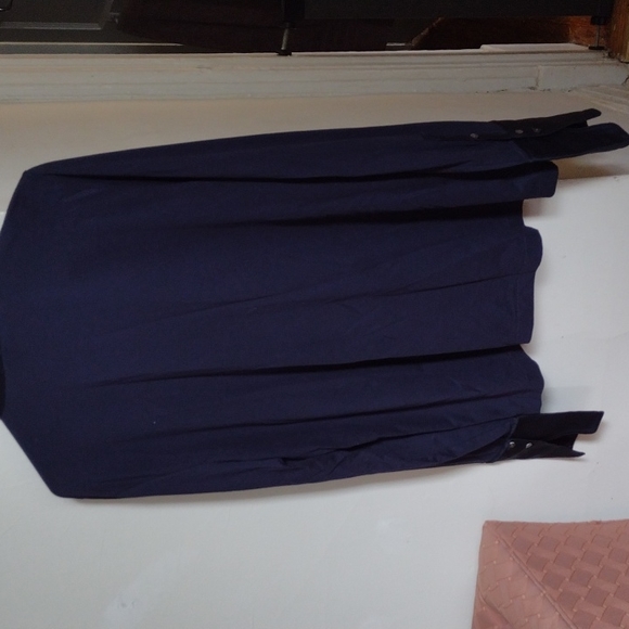 JCrew Pleat- Front Blouse Size XL Navy Blue New - Picture 6 of 10